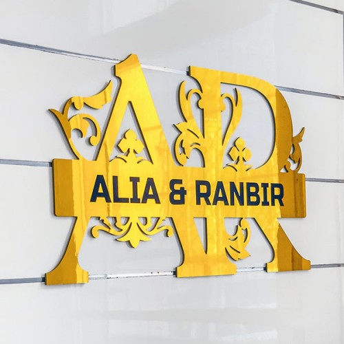 Buy Custom Couple Monogram Name Plate Online India Printshoppy Monograms   Couple Monogram Nameplates 500x500 