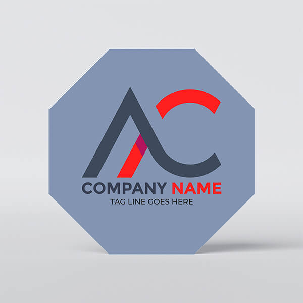 Full Pic Upload Design:  Octagon Shaped Business Acrylic Coaster