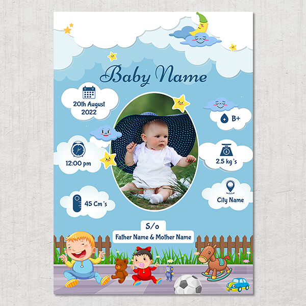 Custom Innocent Baby And Cloud Pattern Design Acrylic Photo Frame