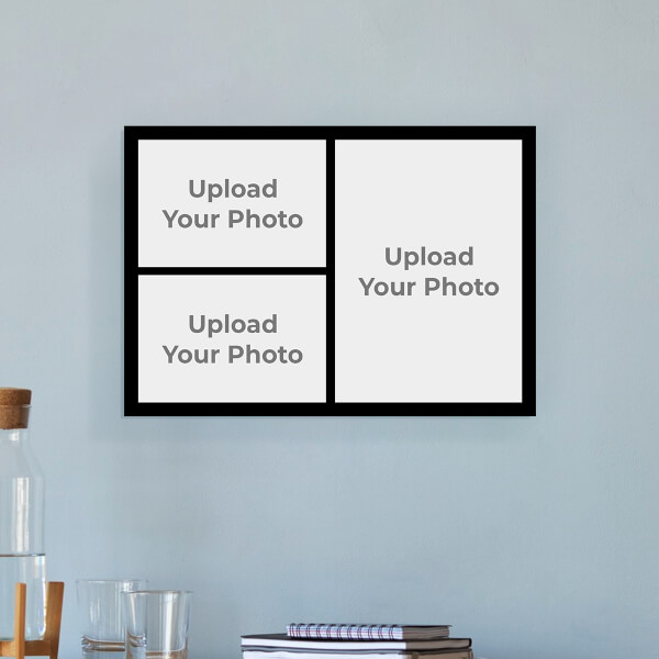 Custom 3 Pic Upload with Border Design: Landscape Acrylic Photo Frame with Image Printing – PrintShoppy Photo Frames