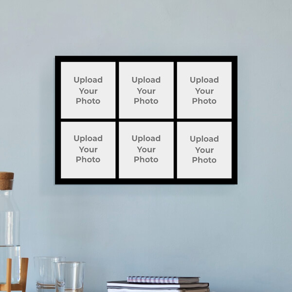 Custom 6 Pic Upload with Border Design: Landscape Acrylic Photo Frame with Image Printing – PrintShoppy Photo Frames