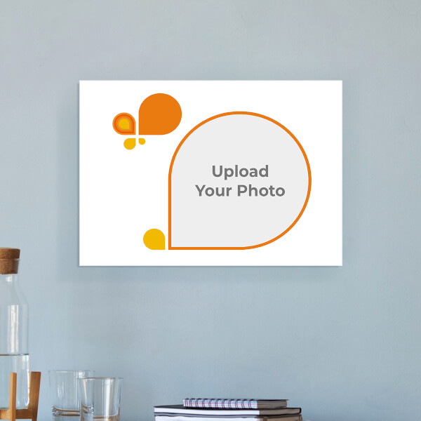 Custom Orange Colour Abstracts Design: Landscape Acrylic Photo Frame with Image Printing – PrintShoppy Photo Frames