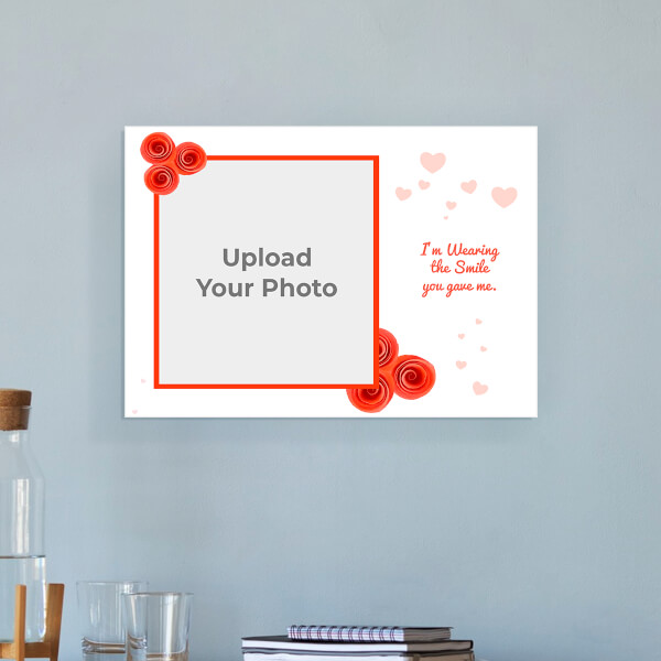 Custom Orange Flowers with Quotation Design: Landscape Acrylic Photo Frame with Image Printing – PrintShoppy Photo Frames