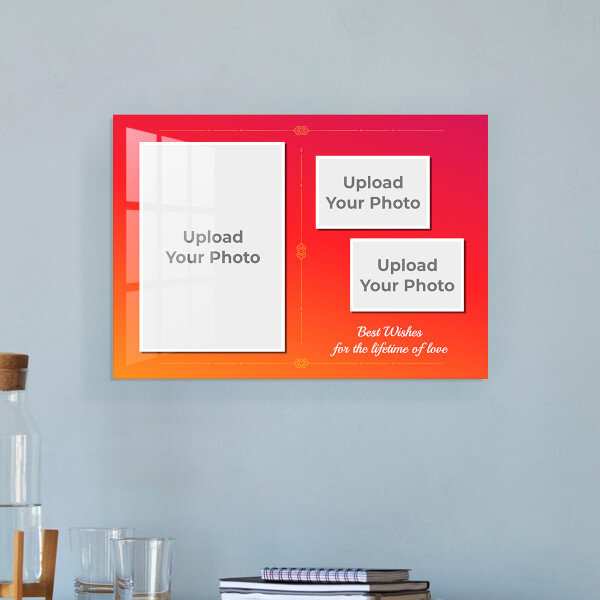 Custom Pink and Orange Traditional Frame Design: Landscape Acrylic Photo Frame with Image Printing – PrintShoppy Photo Frames