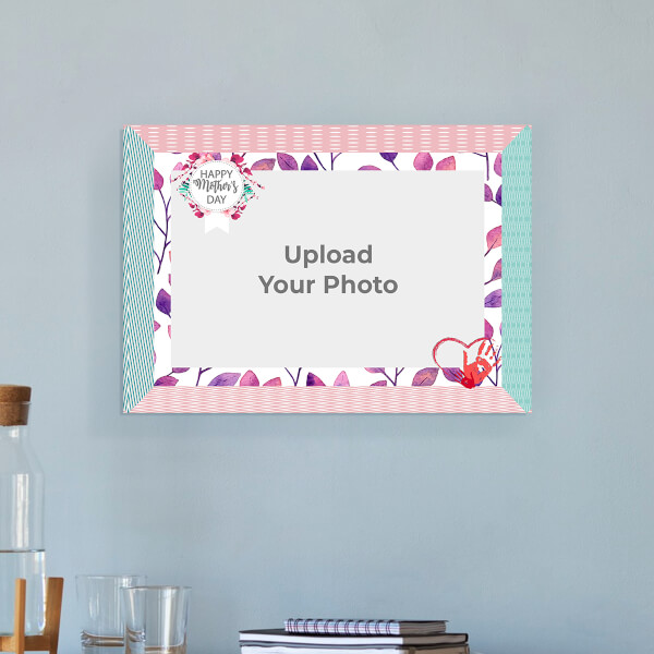 Custom Happy Mothers Day Wishes with Floral Frame Design: Landscape Acrylic Photo Frame with Image Printing – PrintShoppy Photo Frames