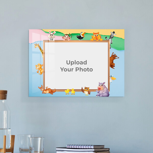 Custom Cartoon Animals Frame Design: Landscape Acrylic Photo Frame with Image Printing – PrintShoppy Photo Frames