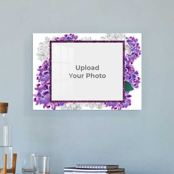 Custom Lavender Floral Design: Landscape Acrylic Photo Frame with Image Printing – PrintShoppy Photo Frames
