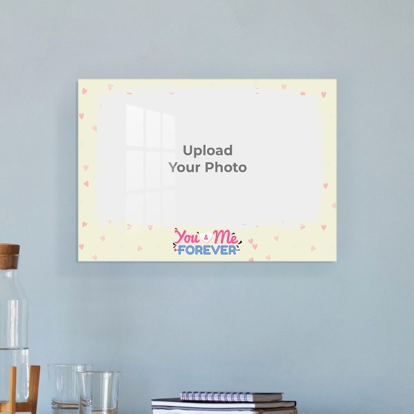 Custom Full Pic Upload You And Me Forever Design Landscape Acrylic Photo Frame.