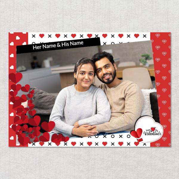 Custom Diamond Love Shapes Design: Landscape Acrylic Photo Frame with Image Printing – PrintShoppy Photo Frames