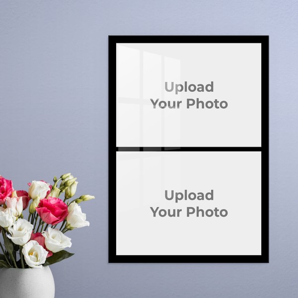 Custom 2 Pics Upload with Border Design: Portrait Acrylic Photo Frame with Image Printing – PrintShoppy Photo Frames