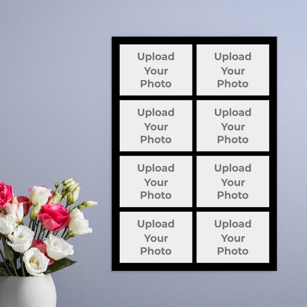 Custom 8 Pics Upload with Border Design: Portrait Acrylic Photo Frame with Image Printing – PrintShoppy Photo Frames