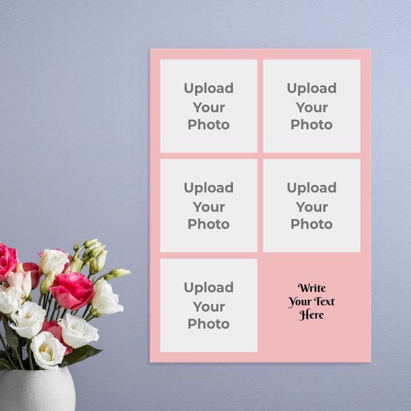 Custom Baby Pink 5 Pics with Text Design: Portrait Acrylic Photo Frame with Image Printing – PrintShoppy Photo Frames