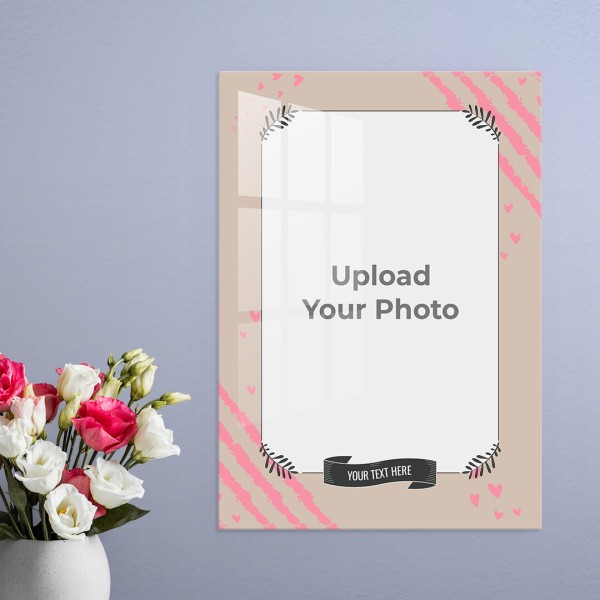 Custom Love Sketch Background with Floral Frame Design: Portrait Acrylic Photo Frame with Image Printing – PrintShoppy Photo Frames