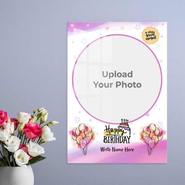 Custom Special Moment Birthday Wishes Design: Portrait Acrylic Photo Frame with Image Printing – PrintShoppy Photo Frames