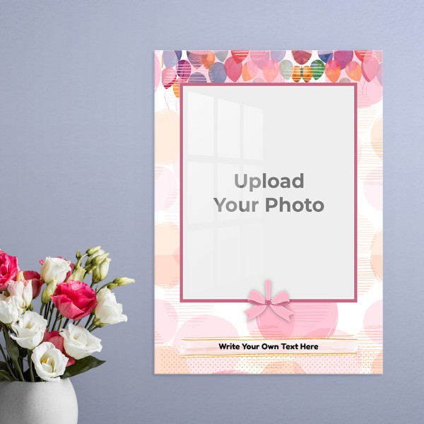 Custom Abstract Balloons with Ribbon Frame Design: Portrait Acrylic Photo Frame with Image Printing – PrintShoppy Photo Frames