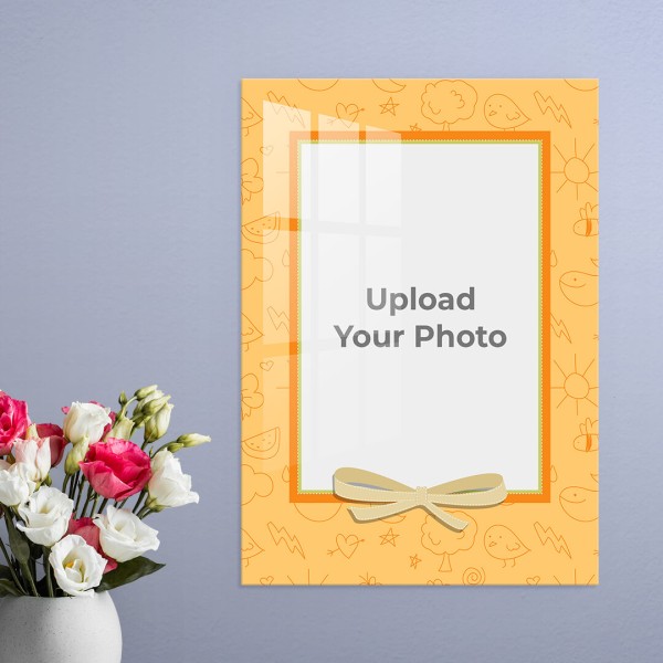 Custom Orange Frame with A Ribbon Design: Portrait Acrylic Photo Frame with Image Printing – PrintShoppy Photo Frames
