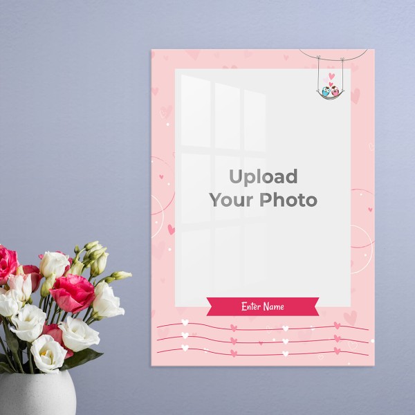 Custom Love Birds Design: Portrait Acrylic Photo Frame with Image Printing – PrintShoppy Photo Frames