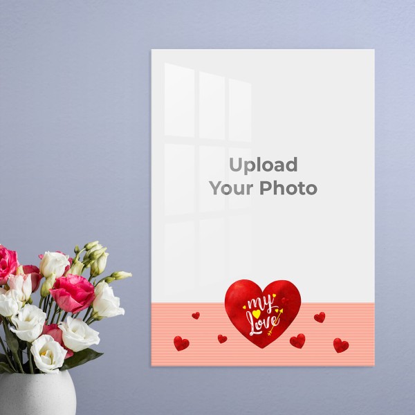 Custom Red Hearts with Love Design: Portrait Acrylic Photo Frame with Image Printing – PrintShoppy Photo Frames