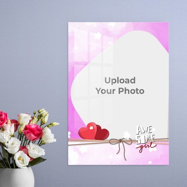 Custom Awesome Girl Design: Portrait Acrylic Photo Frame with Image Printing – PrintShoppy Photo Frames