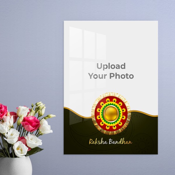 Custom Raksha Bandhan Design: Portrait Acrylic Photo Frame with Image Printing – PrintShoppy Photo Frames