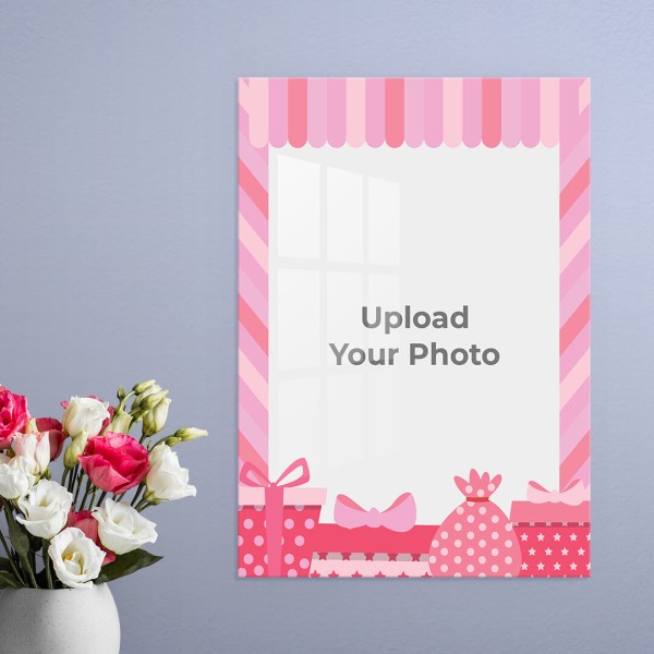 Custom Happy Birthday with Gift Boxes Design: Portrait Acrylic Photo Frame with Image Printing – PrintShoppy Photo Frames