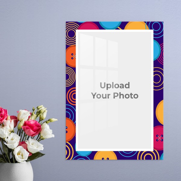 Custom Buttons Background Design: Portrait Acrylic Photo Frame with Image Printing – PrintShoppy Photo Frames