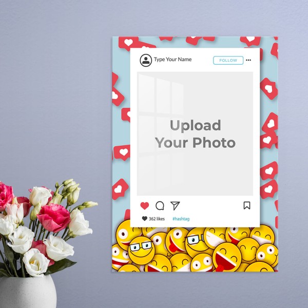 Custom Social Butterflies Design: Portrait Acrylic Photo Frame with Image Printing – PrintShoppy Photo Frames
