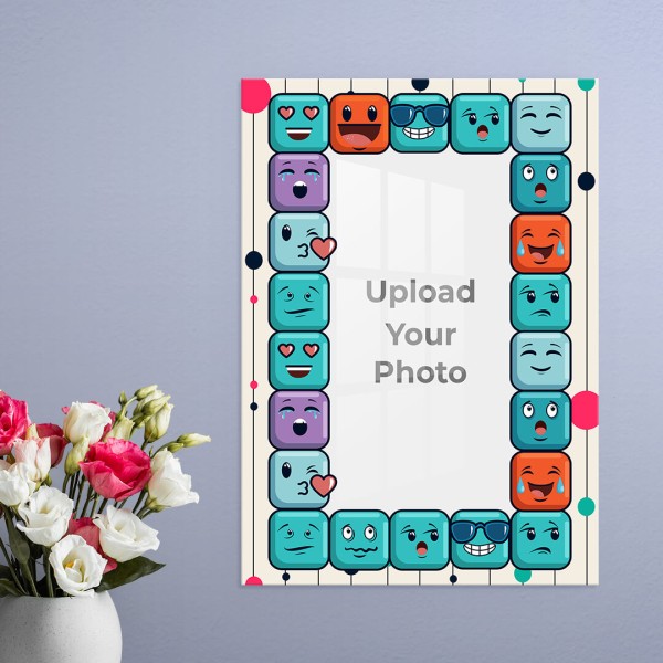 Custom Emojis Love Design: Portrait Acrylic Photo Frame with Image Printing – PrintShoppy Photo Frames