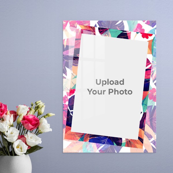 Custom Floral Abstract Design: Portrait Acrylic Photo Frame with Image Printing – PrintShoppy Photo Frames