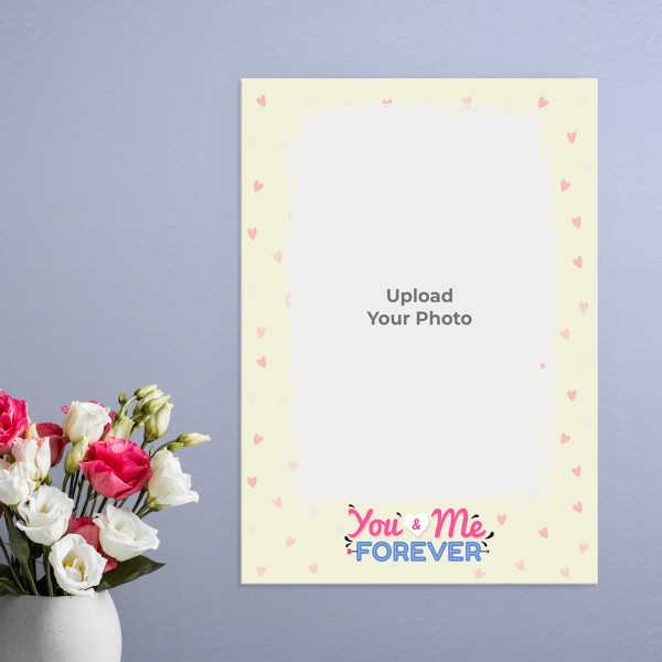 Custom Full Pic Upload You And Me Forever Design Portrait Acrylic Photo Frame.