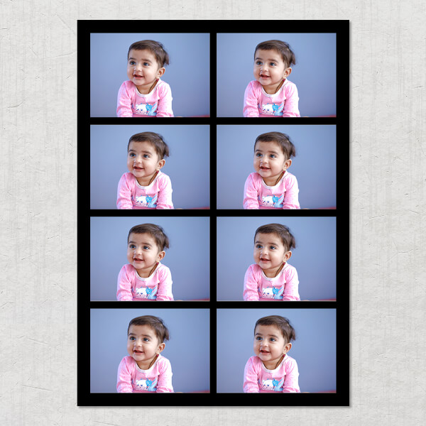 Custom 8 Pics Upload with Border Design: Portrait Acrylic Photo Frame with Image Printing – PrintShoppy Photo Frames