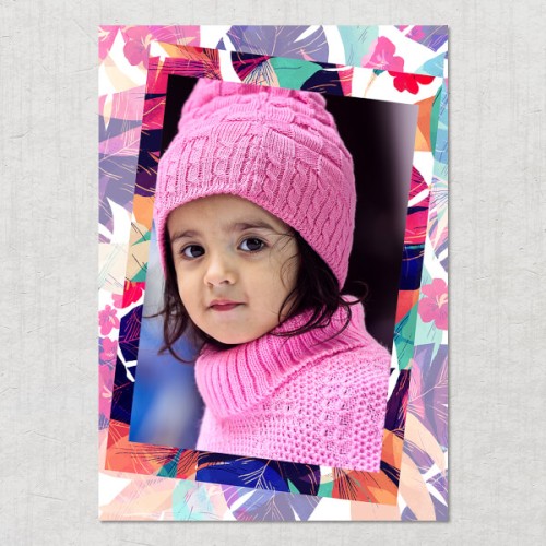 Floral Abstract Design Portrait Acrylic Photo Frame with Image