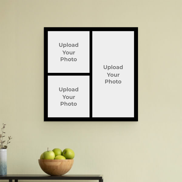 Custom 3 Pics Upload with Border: Square Acrylic Photo Frame with Image Printing – PrintShoppy Photo Frames