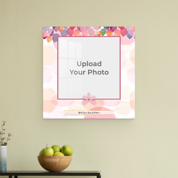 Custom Abstract Balloons with Ribbon Frame Design: Square Acrylic Photo Frame with Image Printing – PrintShoppy Photo Frames