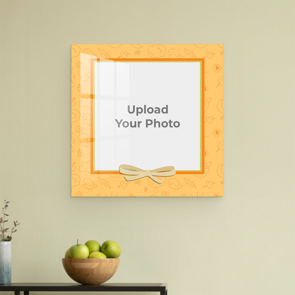Custom Orange Frame with A Ribbon Design: Square Acrylic Photo Frame with Image Printing – PrintShoppy Photo Frames