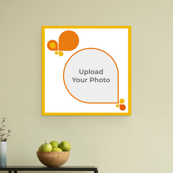 Custom Orange Colour Abstracts Design: Square Acrylic Photo Frame with Image Printing – PrintShoppy Photo Frames