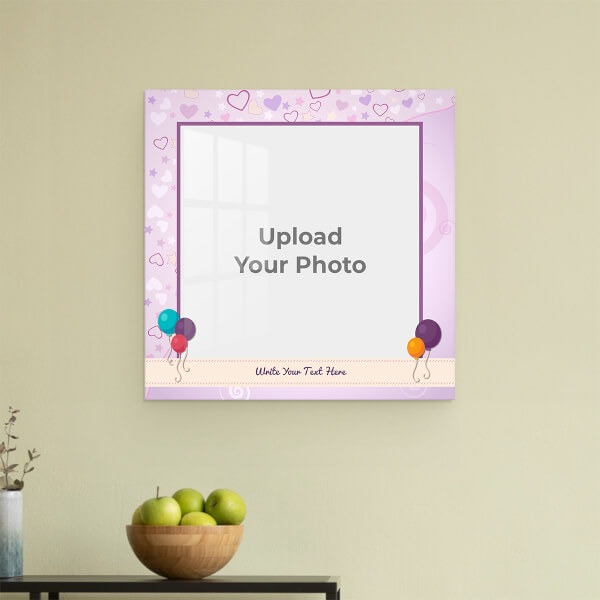Custom Birthday Balloons Design: Square Acrylic Photo Frame with Image Printing – PrintShoppy Photo Frames