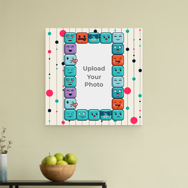 Custom Colourful Emoji Design: Square Acrylic Photo Frame with Image Printing – PrintShoppy Photo Frames