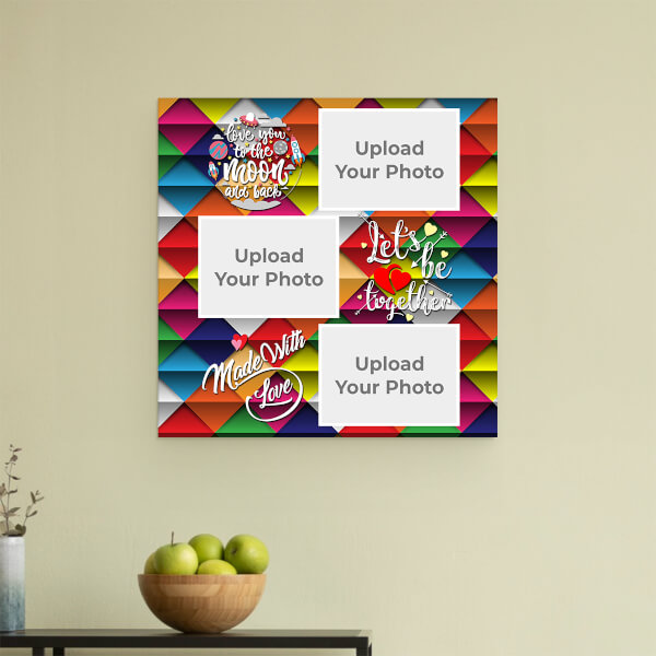 Custom Multicolour Background with Love Quotes: Square Acrylic Photo Frame with Image Printing – PrintShoppy Photo Frames