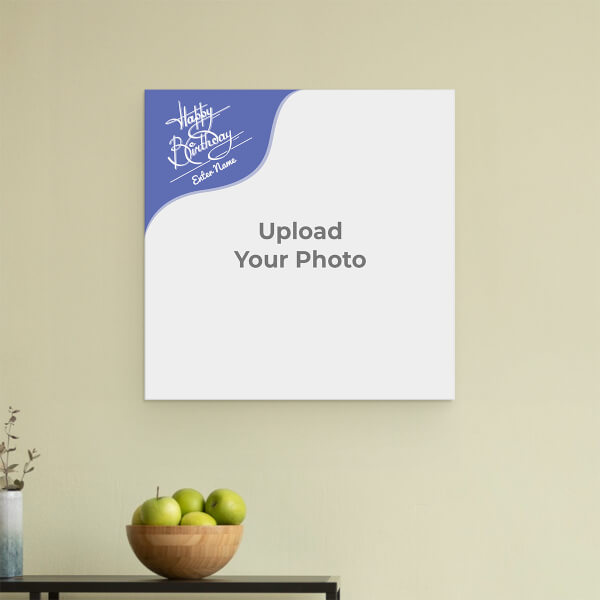 Custom Blue Wave (Happy Birthday) Frame Design: Square Acrylic Photo Frame with Image Printing – PrintShoppy Photo Frames