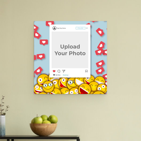 Custom Emoji Love Design: Square Acrylic Photo Frame with Image Printing – PrintShoppy Photo Frames
