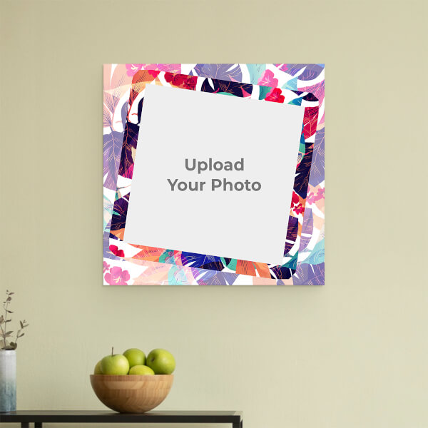 Custom Floral Abstract Design: Square Acrylic Photo Frame with Image Printing – PrintShoppy Photo Frames