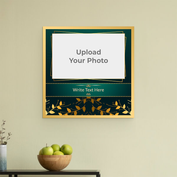 Custom Togetherness with Golden Leaves Theme: Square Acrylic Photo Frame with Image Printing – PrintShoppy Photo Frames