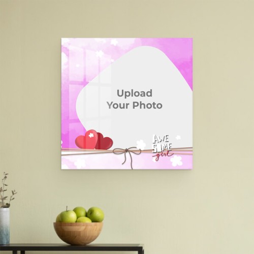 Awesome Girl with Purple Watercolour Theme Square Acrylic Photo Frame