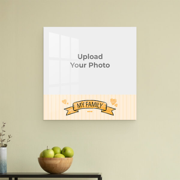 Custom My Family Theme: Square Acrylic Photo Frame with Image Printing – PrintShoppy Photo Frames