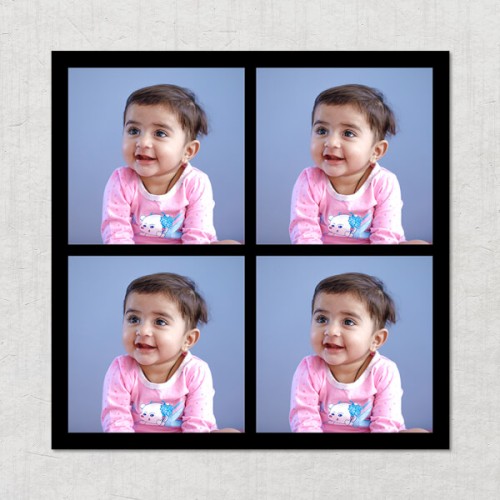 4 Pics Upload with Border Design Square Acrylic Photo Frame with Image