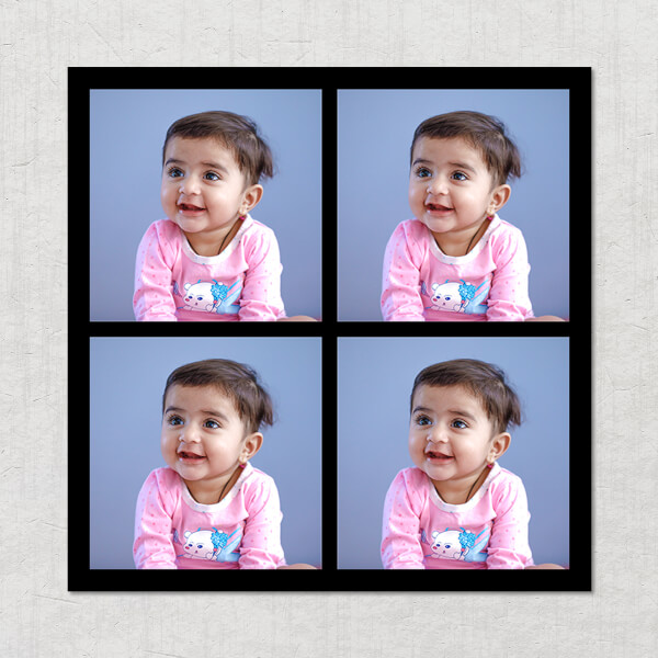 Custom 4 Pics Upload with Border Design: Square Acrylic Photo Frame with Image Printing – PrintShoppy Photo Frames