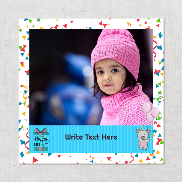 Custom Kids Happy Birthday Design: Square Acrylic Photo Frame with Image Printing – PrintShoppy Photo Frames