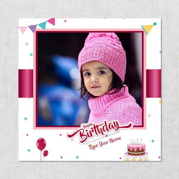 Custom Birthday Wishes with Pink Ribbon Design: Square Acrylic Photo Frame with Image Printing – PrintShoppy Photo Frames