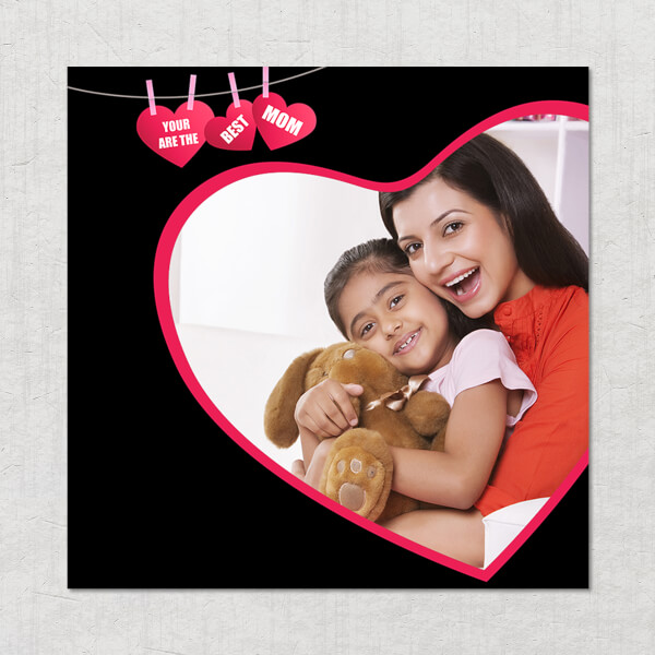 Custom Best Mom with Heart Symbols Design: Square Acrylic Photo Frame with Image Printing – PrintShoppy Photo Frames